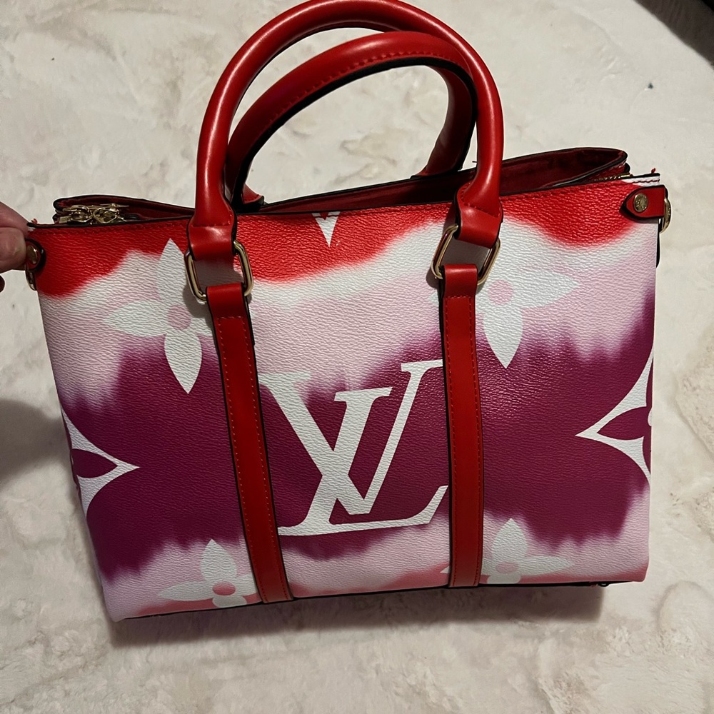 Red and purple purse